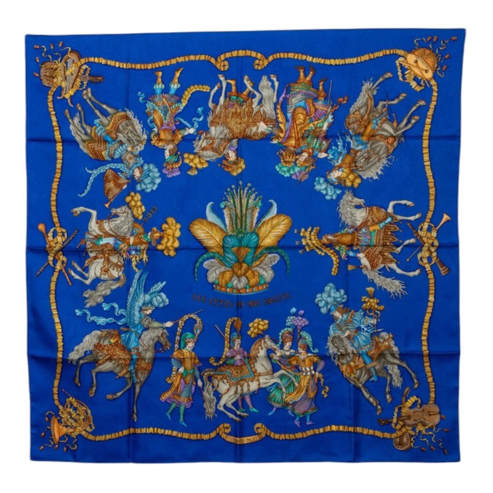 Hermes Carre 90 LES FETES DU ROI SOLEIL (Celebration of the Sun King) Scarf/M...